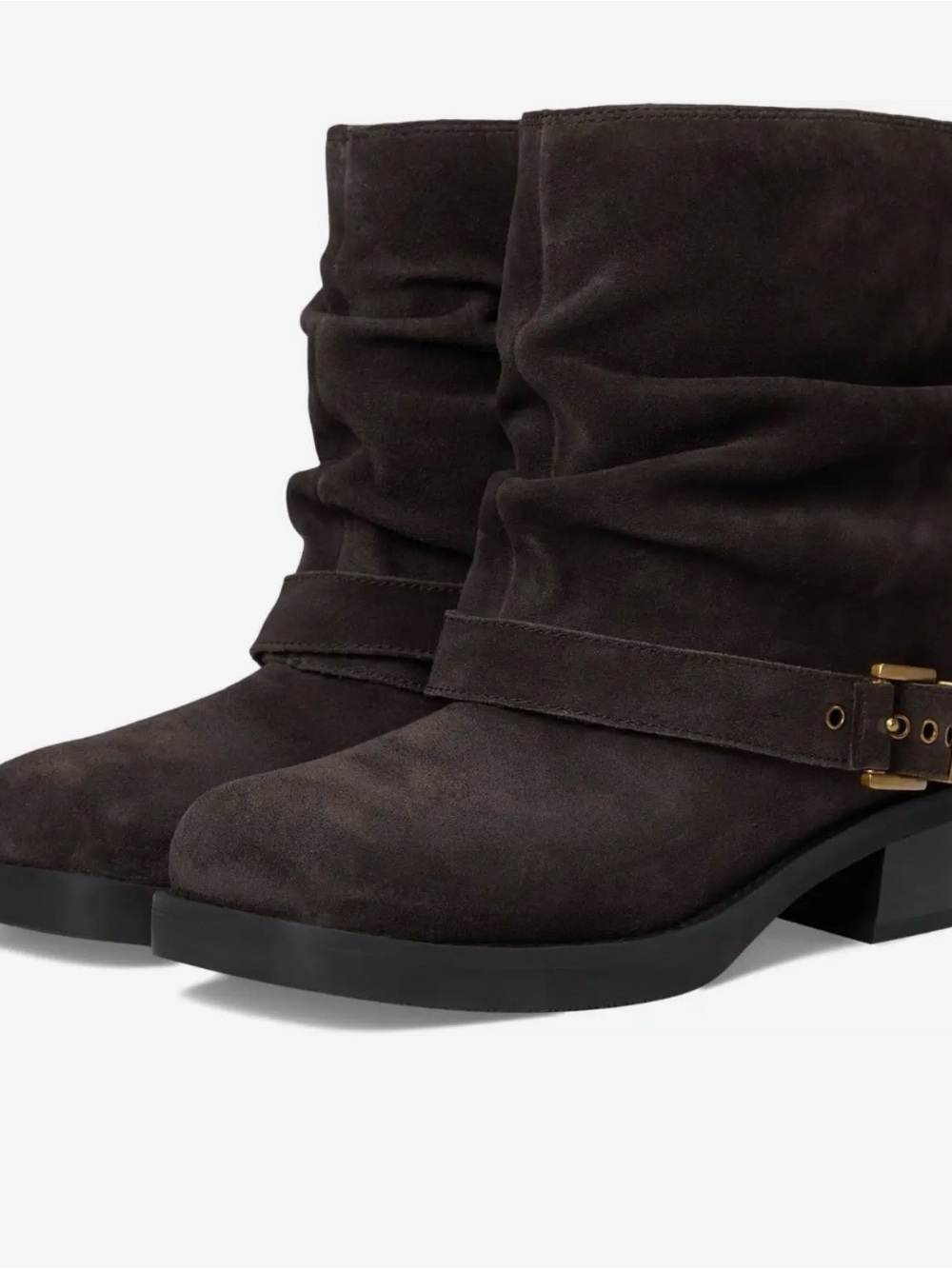 Michael Kors Colby Suede Slouch Ankle Boots in Dark Brown